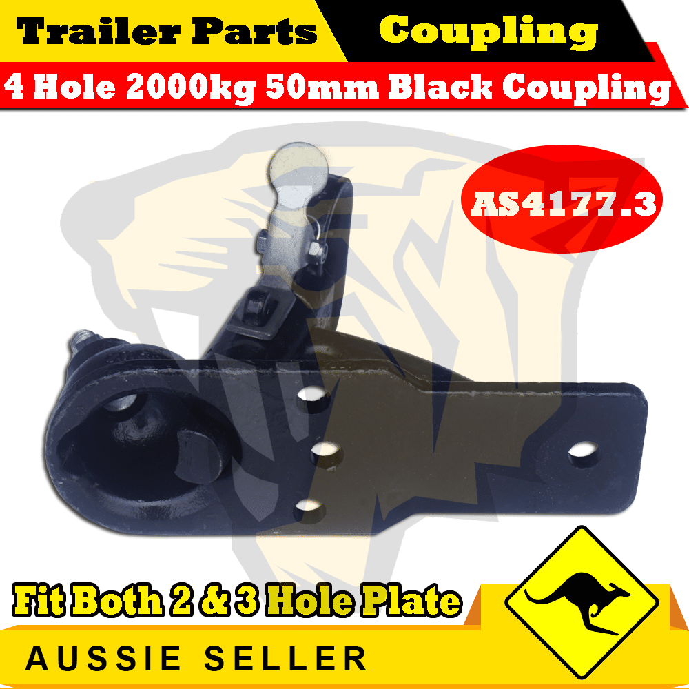 2T Quick Release Coupling 4 Hole fit Both 2&3 hole Plate 2000kg 50mm – Black Finish