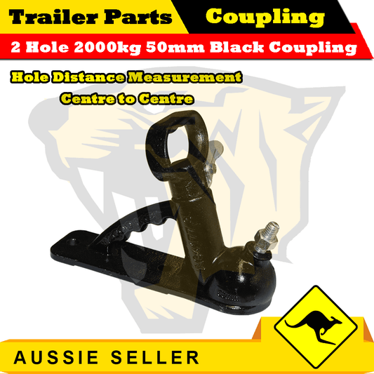 2T Quick Release 50mm Ball 2 Holes Coupling Black Painted