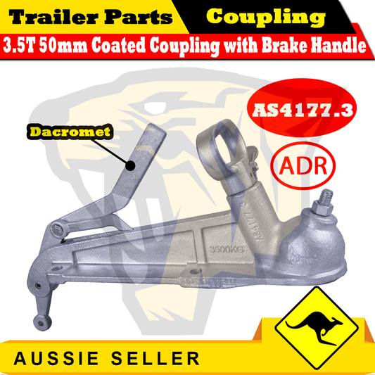 3.5T 50mm Ball Electric Trailer Coupling Dacromet Coated (with brake handle)