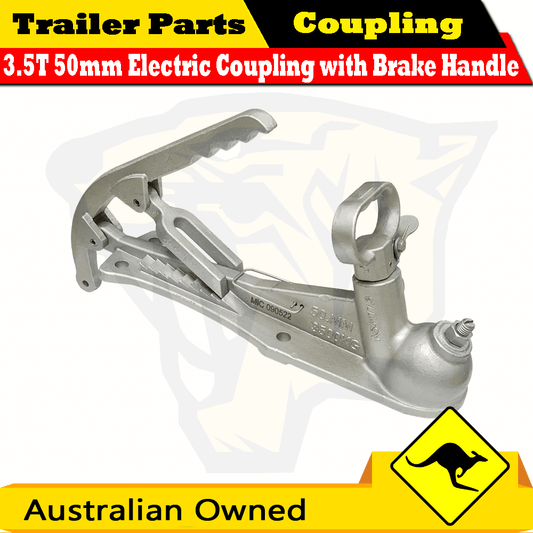 3.5T 50mm Electric Coupling with Brake Handle Dacromet Coated Double Prong