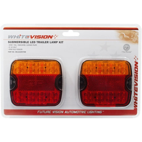 10 Series Left & Right Hand LED Combo Trailer Lamp - Stop / Tail / Indicator / License Plate Twin Blister