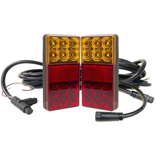 120 Series Left & Right Hand LED Combo Trailer Lamp Kit - Stop / Tail / Indicator / License Plate (7.1x1.7m)