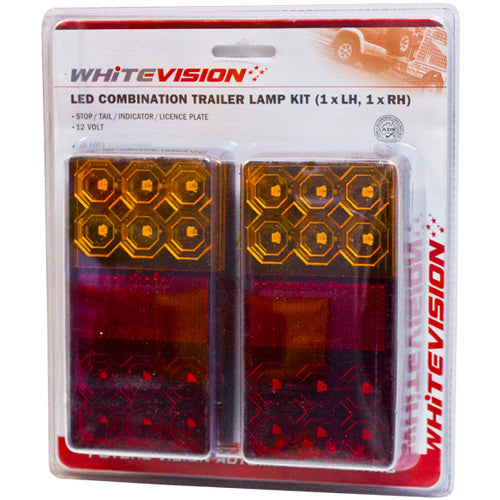 120 Series Left & Right Hand LED Combo Trailer Lamp - Stop  Tail  Indicator  License Plate (10-30V) Blister