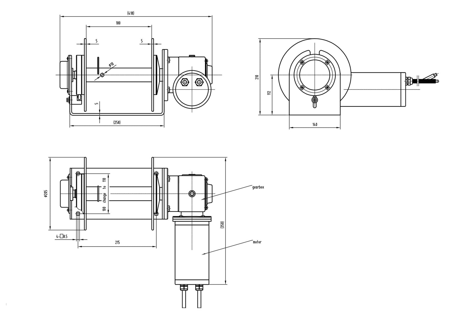 Commercial XL Drum Anchor Winch