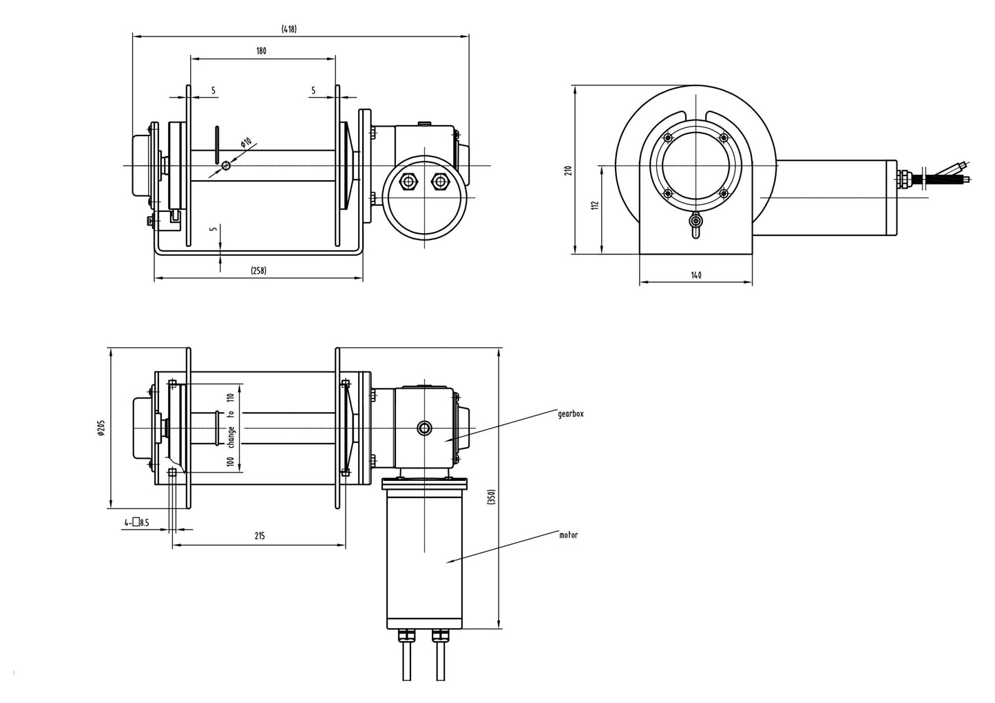Commercial XXL Drum Anchor Winch Boat anchor winch