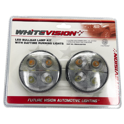 890 Series LED Round Bullbar Lamp Indicator / Park / DRL Twin Blister