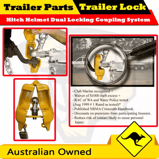 Superior Trailer Lock Hitch Helmet Dual Locking Coupling System