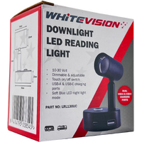 Black Downlight Reading Light Dual USB-A & USB-C
