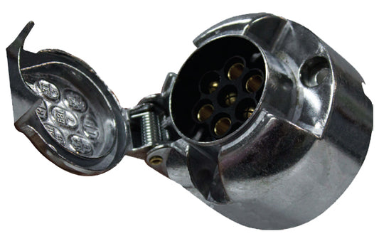 Trailer Socket - Large Metal Round 7 Pin Blister