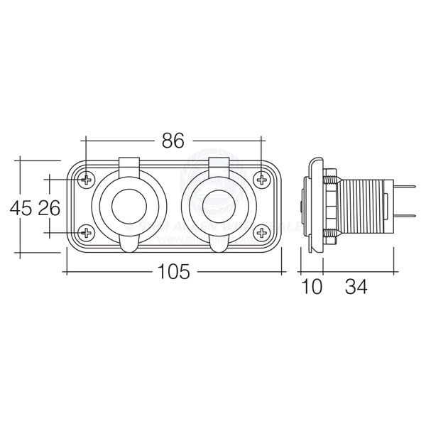 NARVA HEAVY-DUTY TWIN ACCESSORY SOCKETS