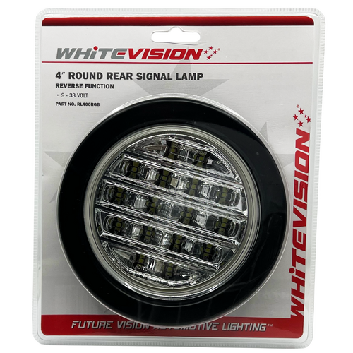 400 Series LED Clear Lens Reverse Lamp with Grommet Blister