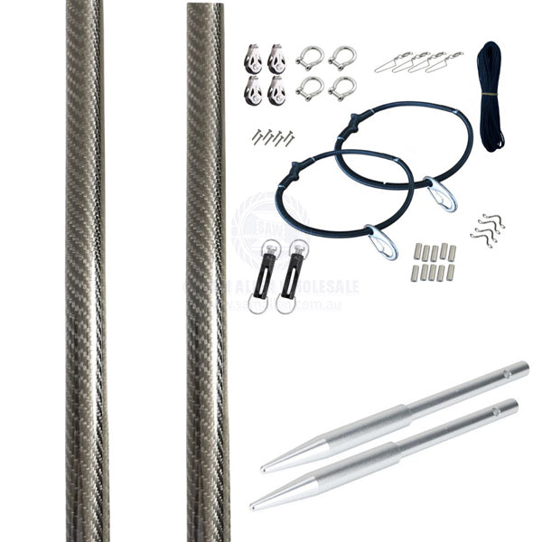 REELAX GRANDER SERIES 3K CARBON OUTRIGGER POLES - 40MM DIAMETER
