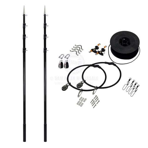 REELAX GRANDER SERIES CARBON OUTRIGGER POLES - 38MM DIAMETER
