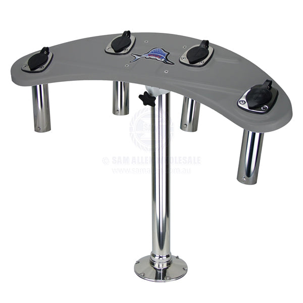 REELAX LIGHT TACKLE STATION ROCKET LAUNCHER & STAINLESS STEEL PEDESTAL WHITE SWIVEL
