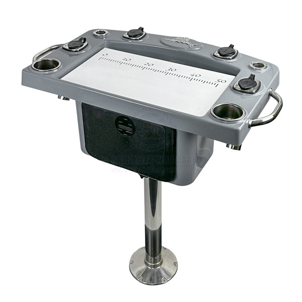 REELAX LIGHT TACKLE STATION WITH DELUXE PREP BOARD/TACKLE DRAWER & STAINLESS-STEEL PEDESTAL