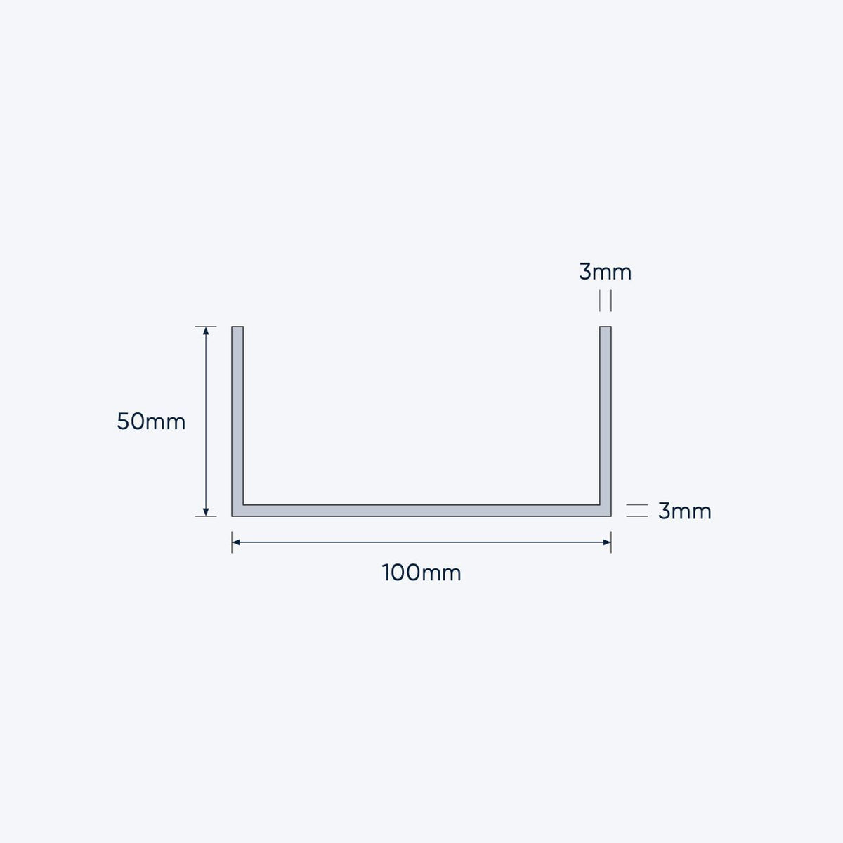aluminium channel size 100 50 3 mm 4