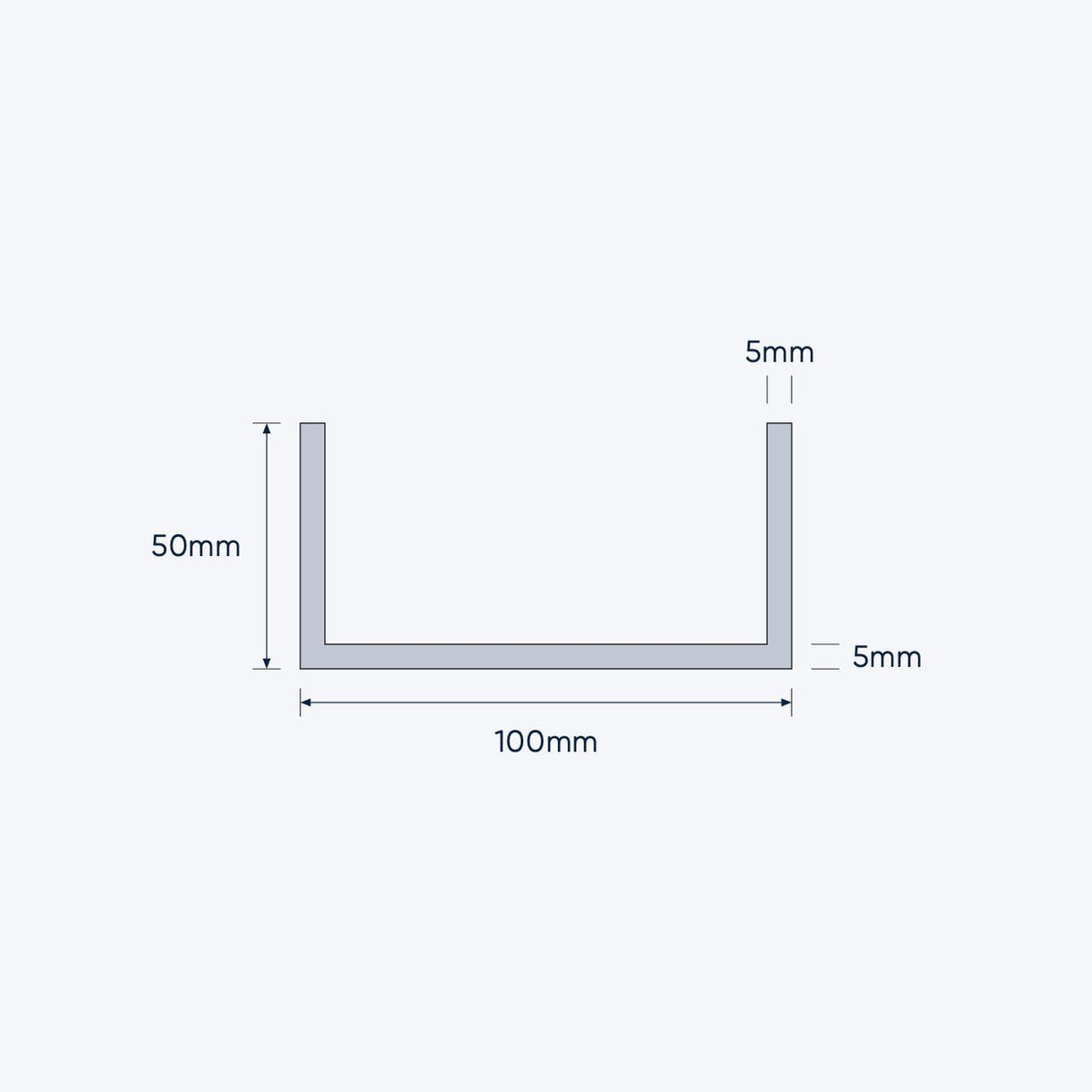 aluminium channel size 100 50 5 mm 4