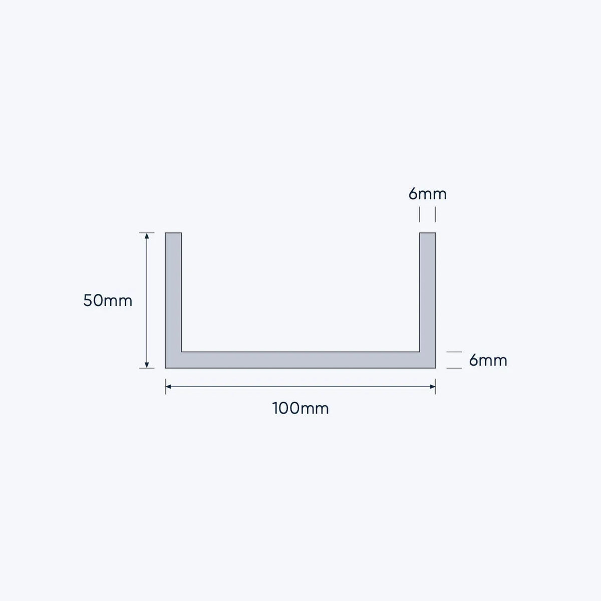aluminium channel size 100 50 6 mm 4