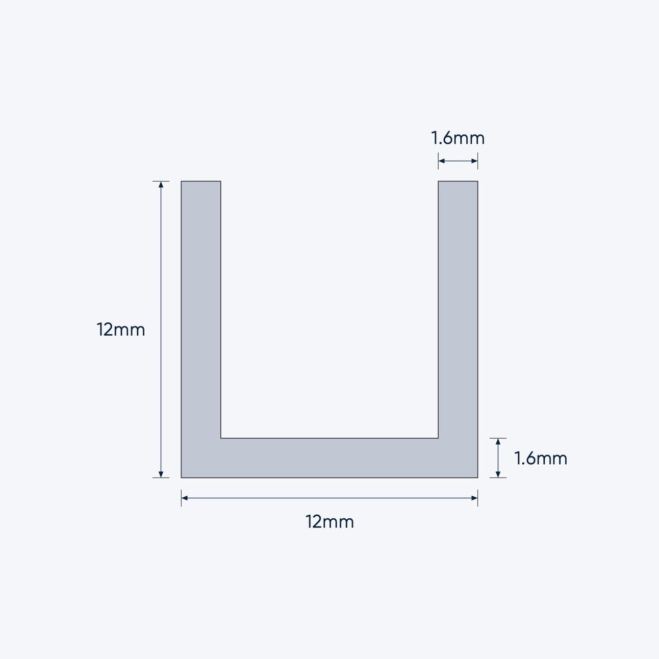 aluminium channel size 12 12 1 6 mm 4