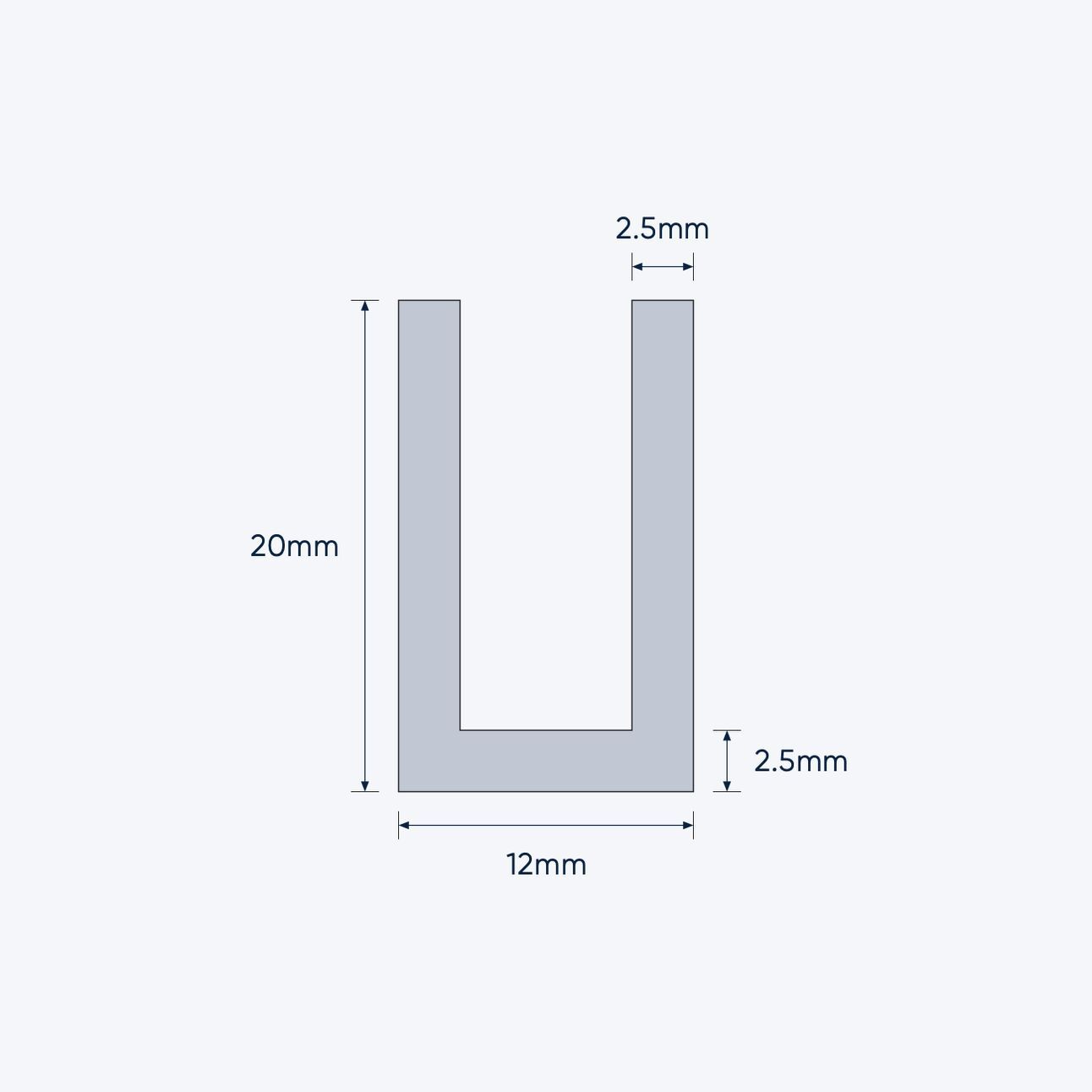 aluminium channel size 12 20 2 5 mm 4