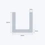 aluminium channel size 20 20 3 mm 3