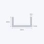 aluminium channel size 40 20 3 mm 3