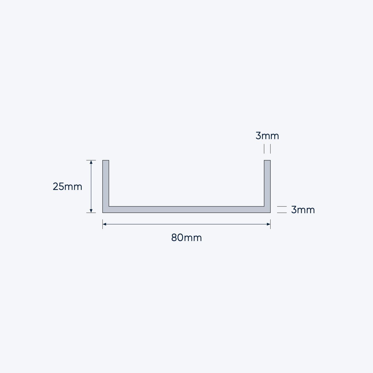 aluminium channel size 80 25 3 mm 4