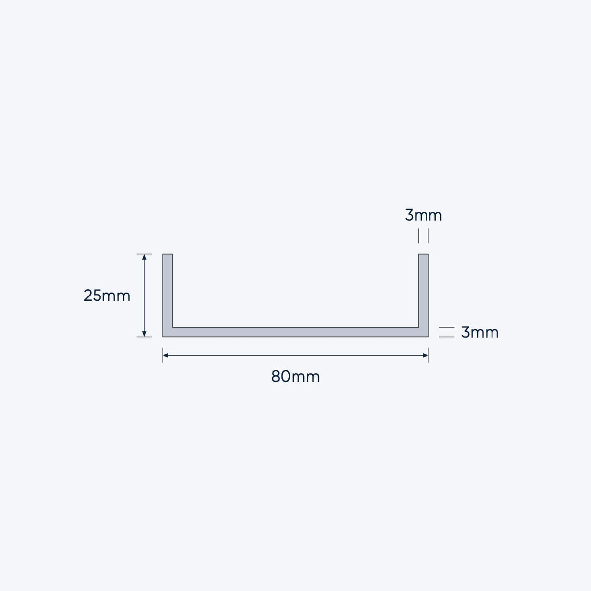 aluminium channel size 80 25 3 mm 4