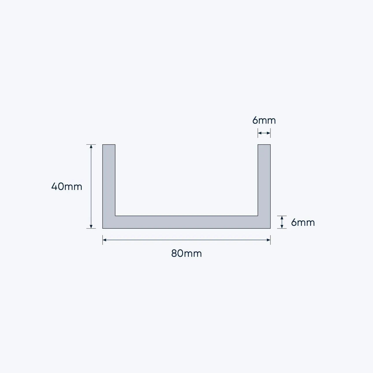 aluminium channel size 80 40 6 mm 4