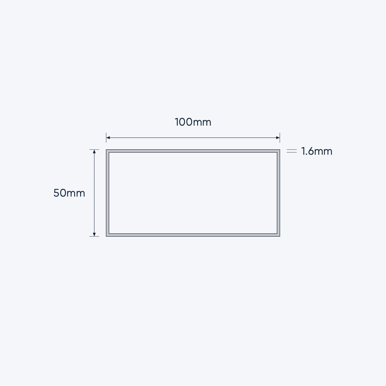 aluminium rectangular hollow rhs size 100 50 1 6 mm 4