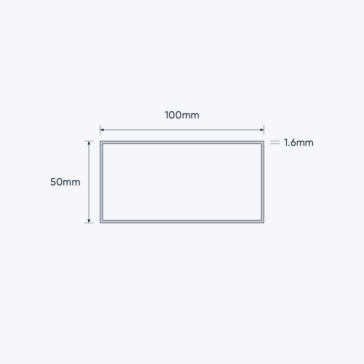 aluminium rectangular hollow rhs size 100 50 1 6 mm 4