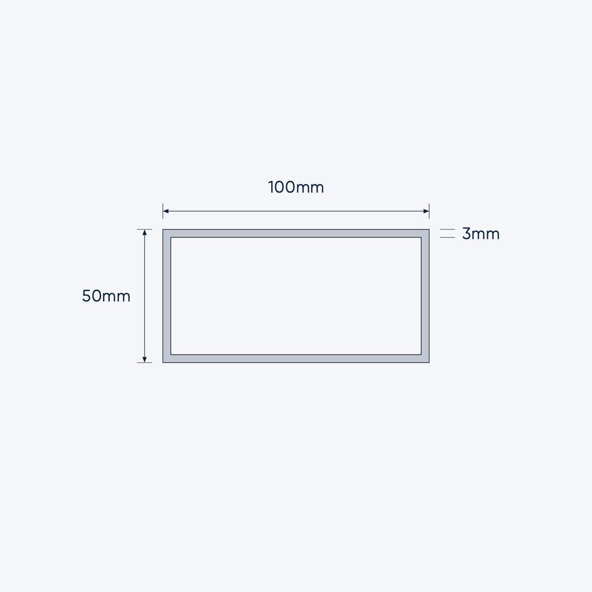 aluminium rectangular hollow rhs size 100 50 3 mm 4
