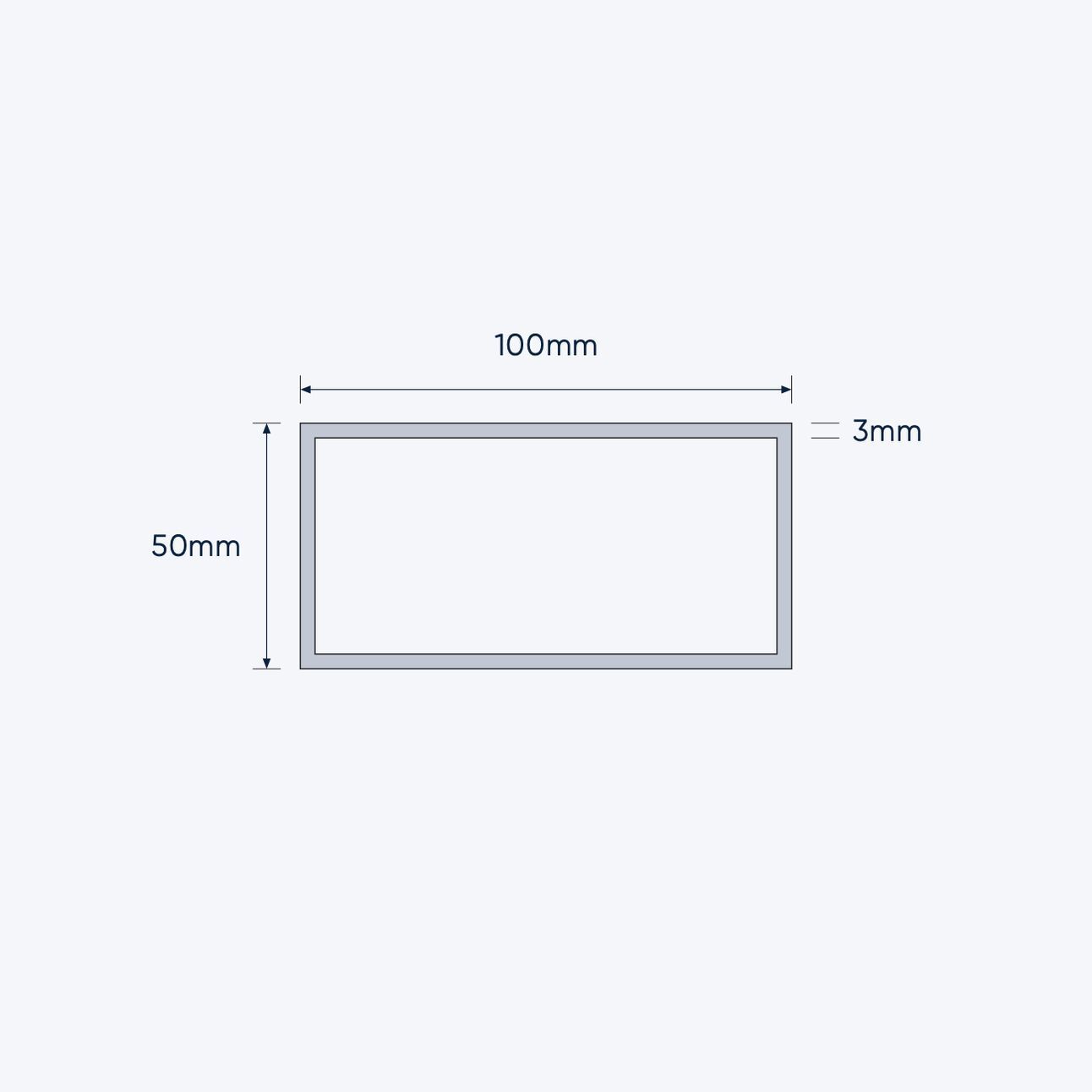 aluminium rectangular hollow rhs size 100 50 3 mm 4