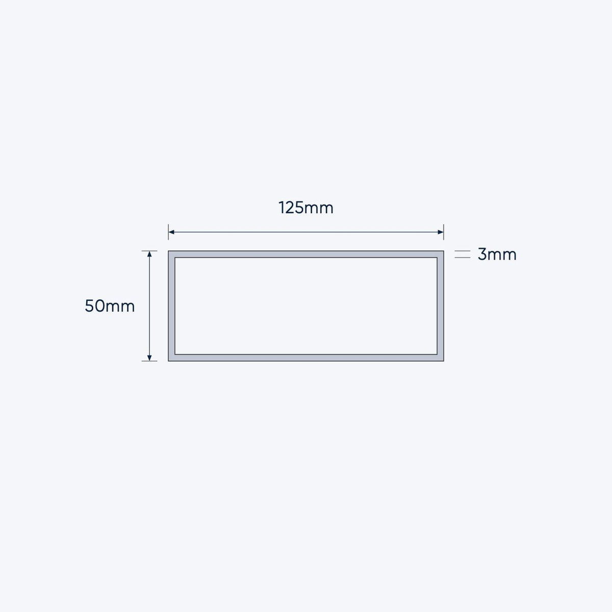 aluminium rectangular hollow rhs size 125 50 3 mm 4
