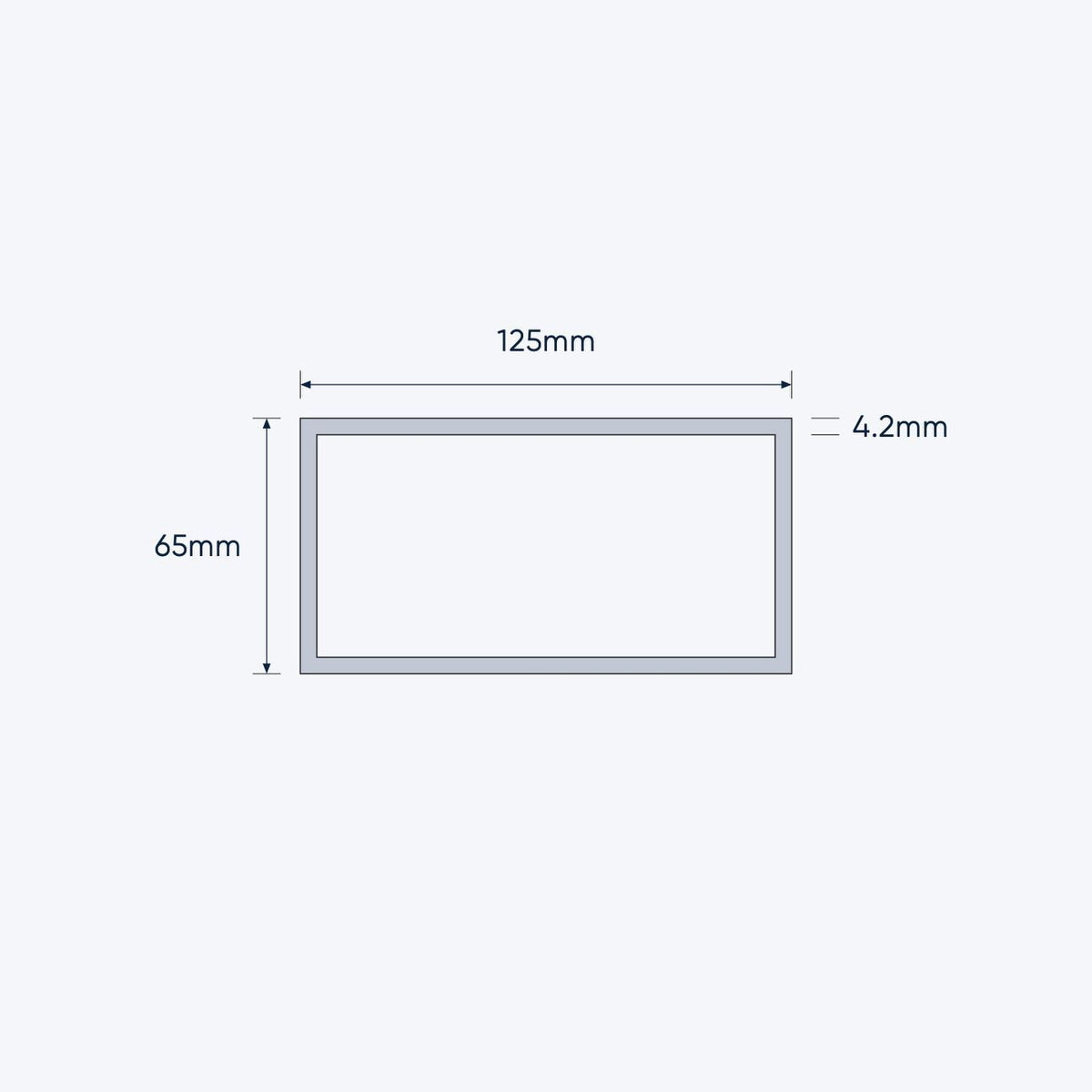 aluminium rectangular hollow rhs size 125 65 4 2 mm 1