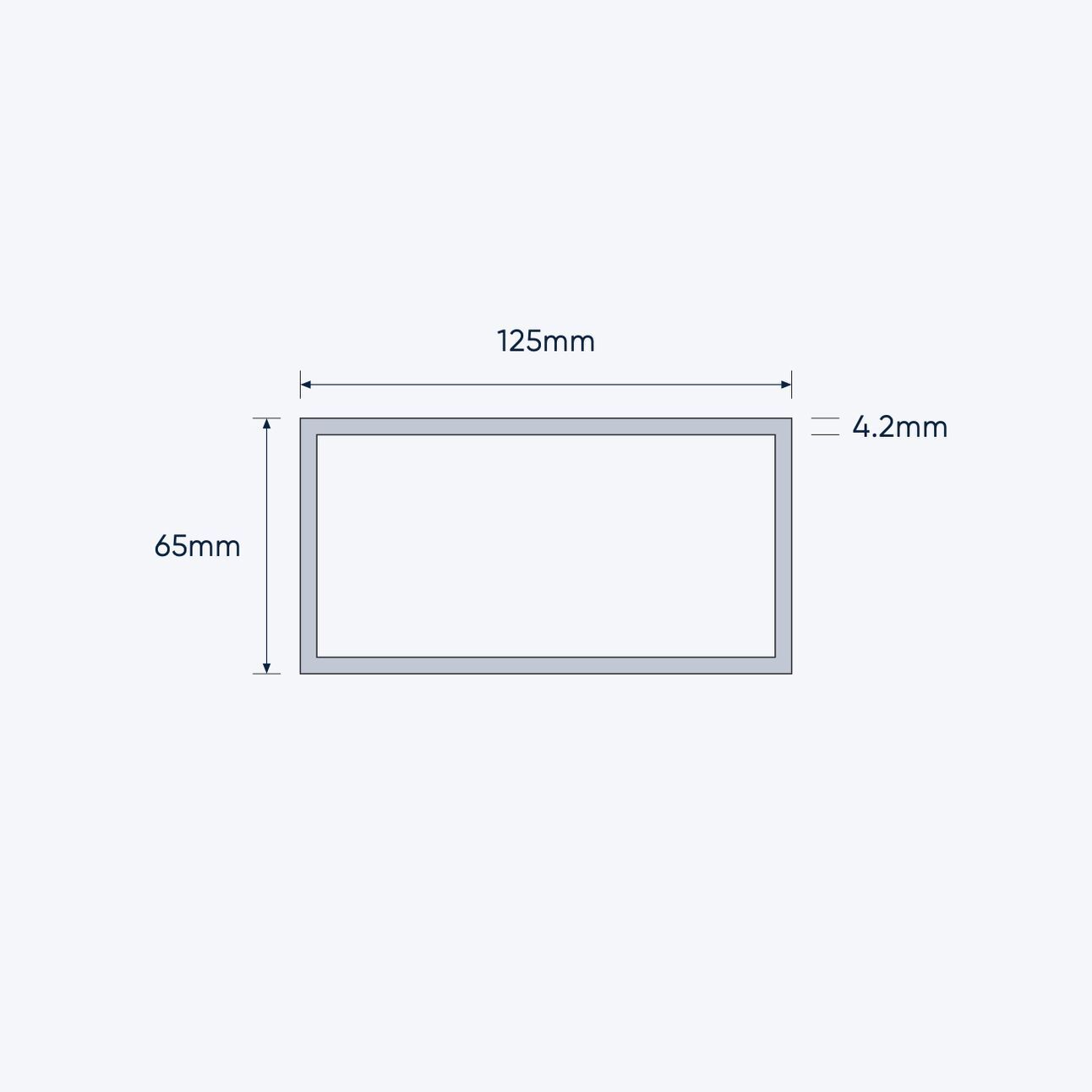 aluminium rectangular hollow rhs size 125 65 4 2 mm 1