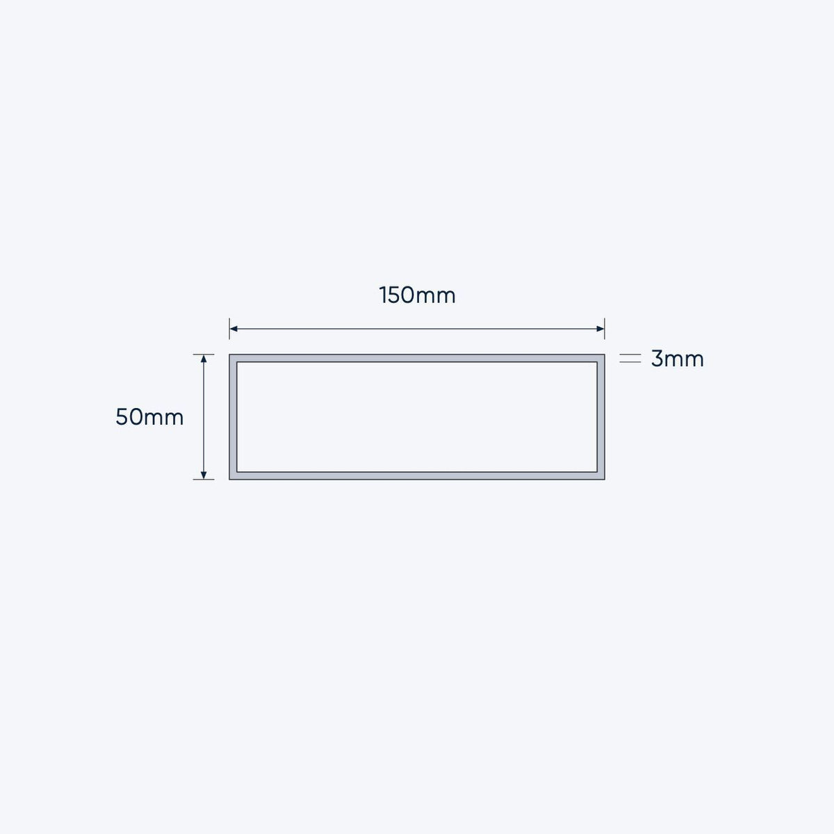aluminium rectangular hollow rhs size 150 50 3 mm 4