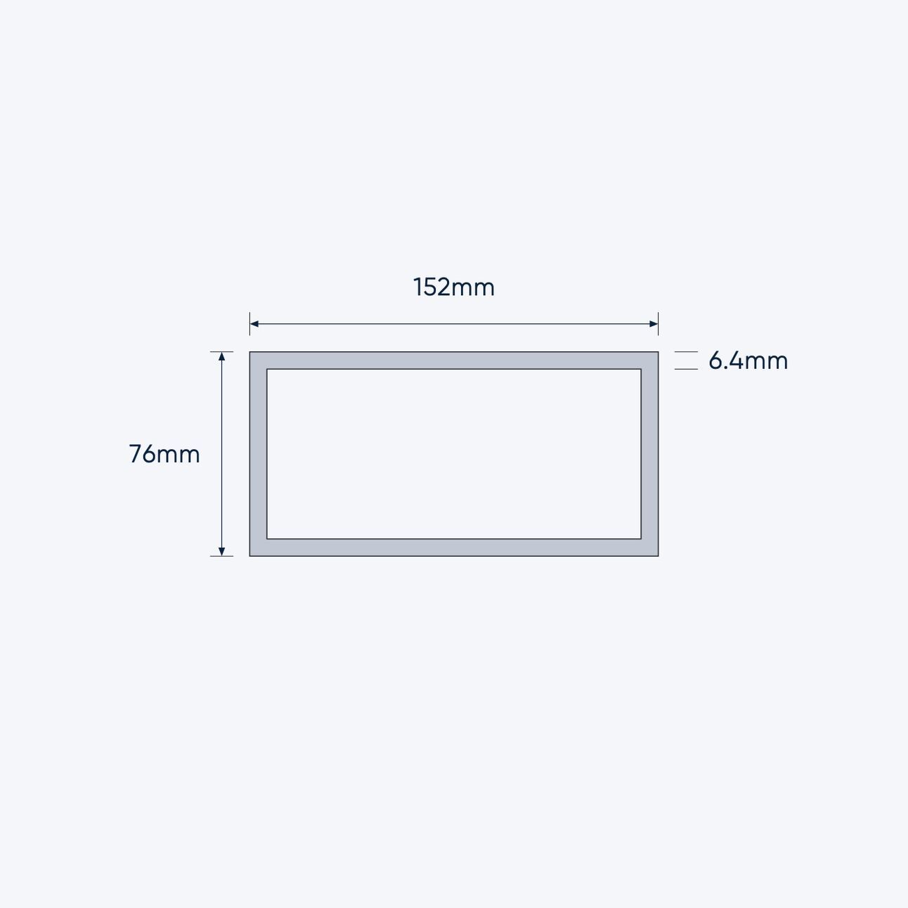 aluminium rectangular hollow rhs size 152 76 6 4 mm 4