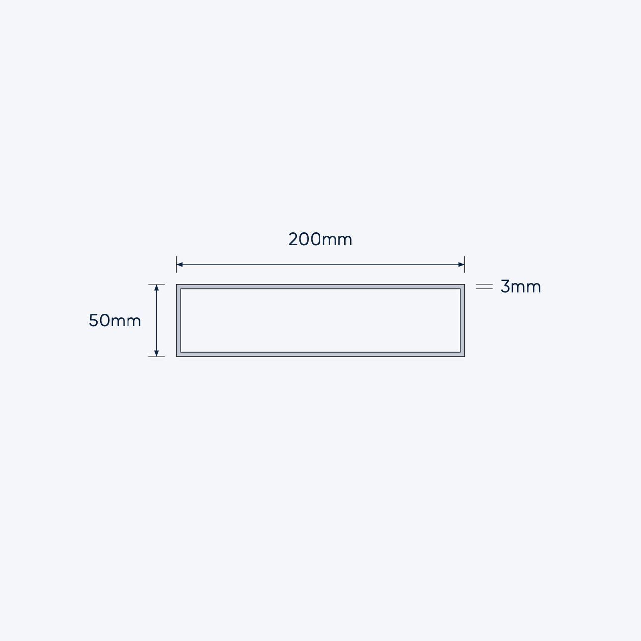 aluminium rectangular hollow rhs size 200 50 3 mm 1