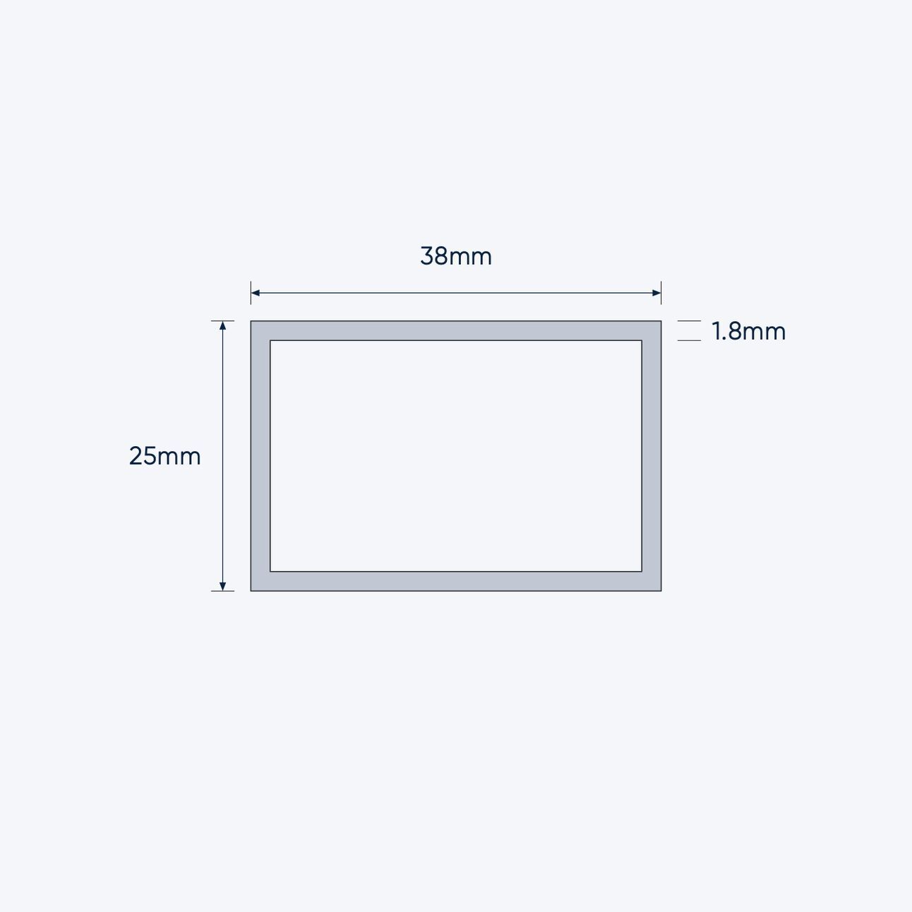aluminium rectangular hollow rhs size 38 25 1 8 mm 4