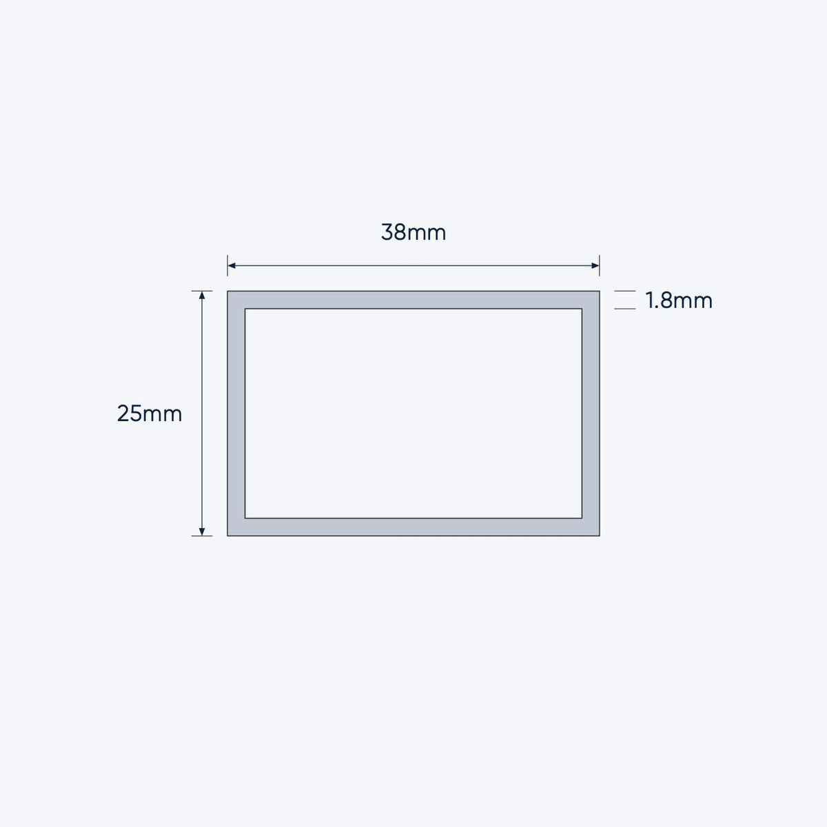 aluminium rectangular hollow rhs size 38 25 1 8 mm 4
