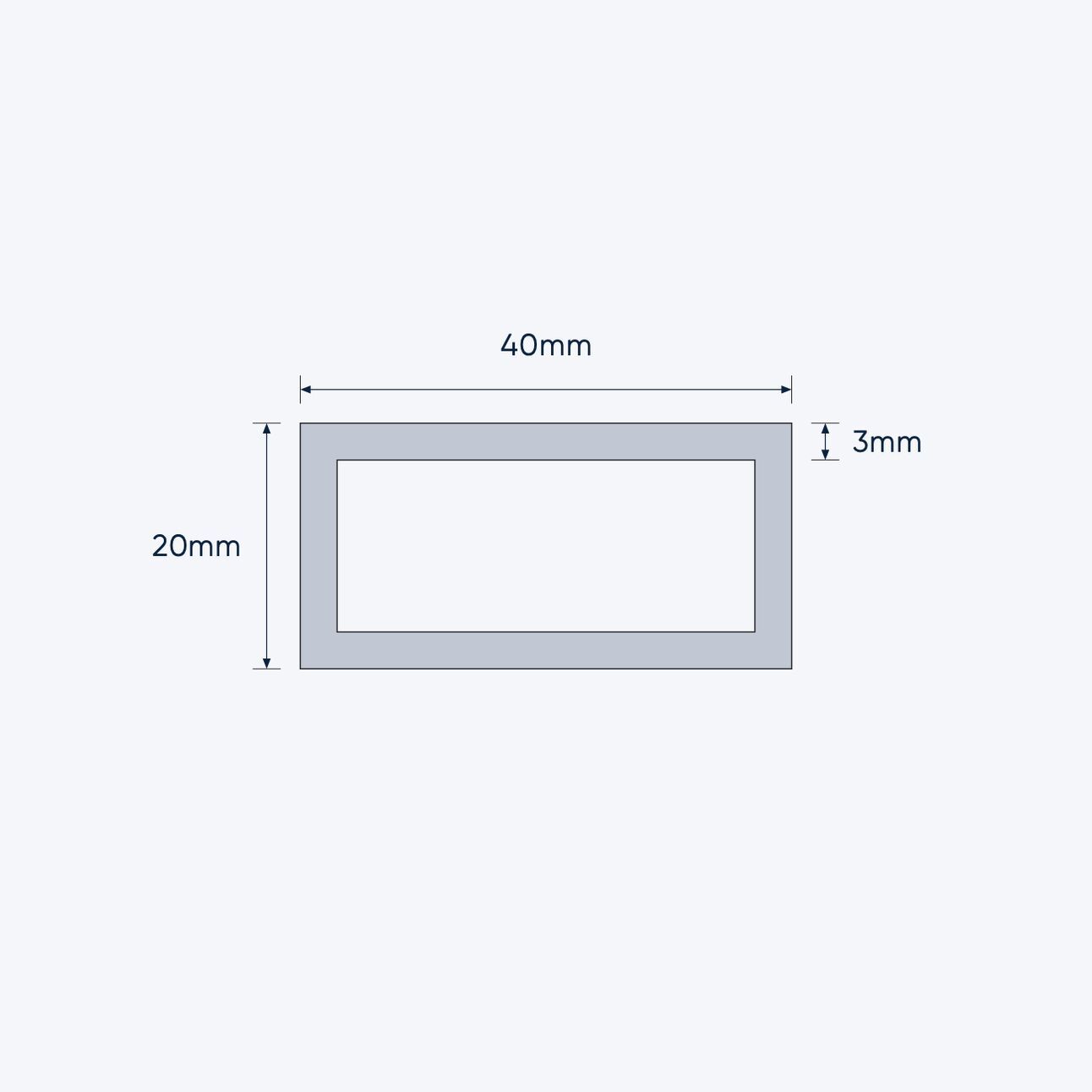 aluminium rectangular hollow rhs size 40 20 3 mm 4