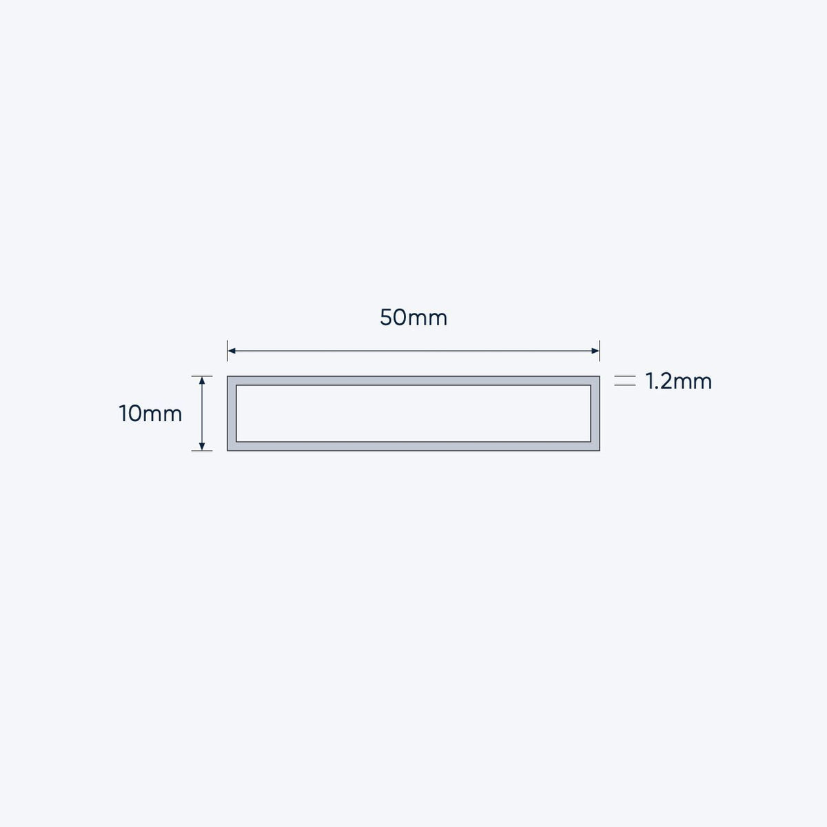 aluminium rectangular hollow rhs size 50 10 1 2 mm 4