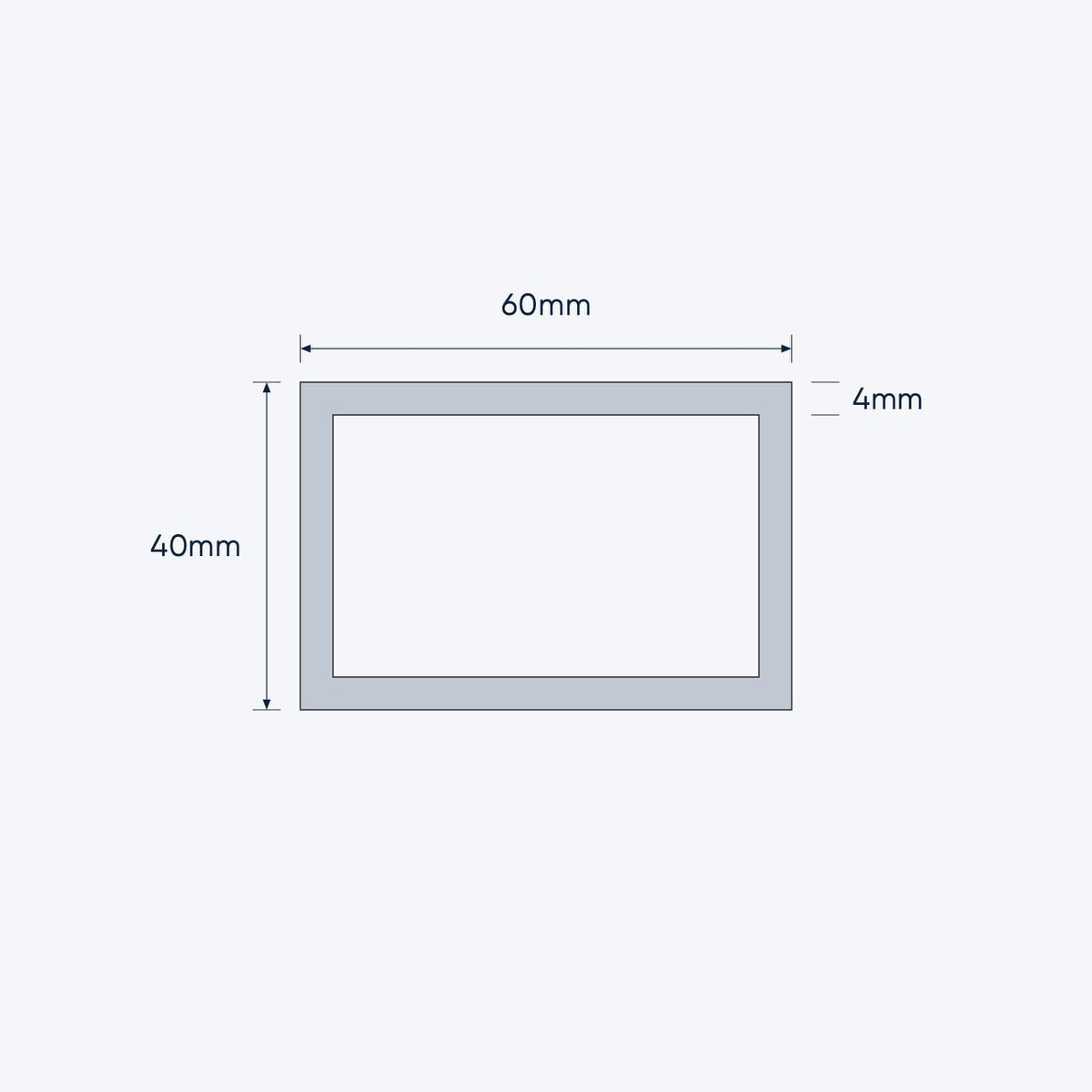 aluminium rectangular hollow rhs size 60 40 4 mm 4