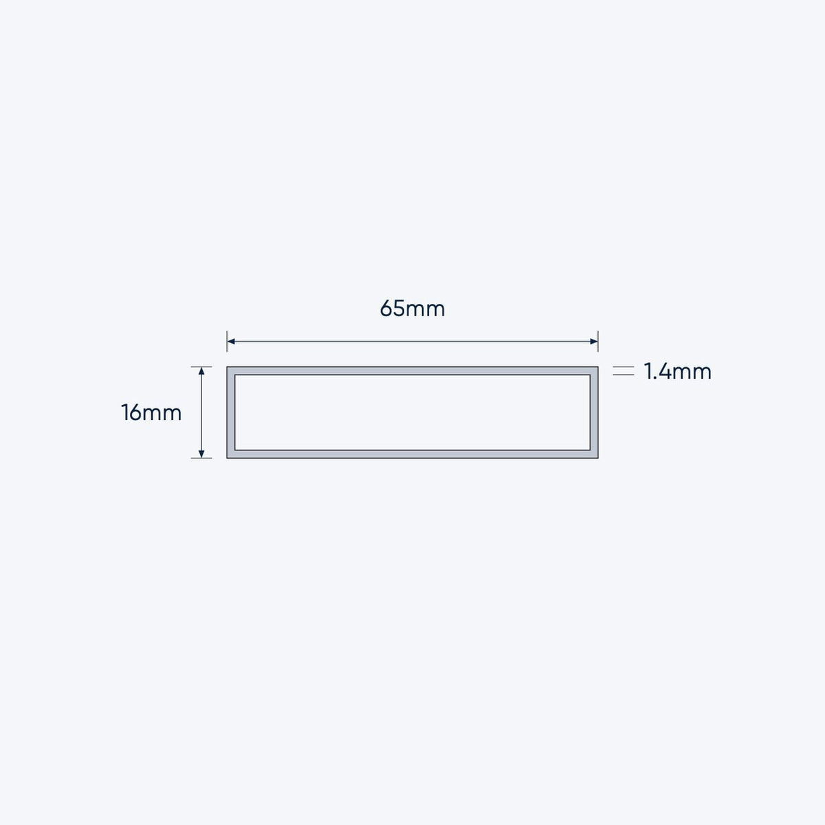 aluminium rectangular hollow rhs size 65 16 1 4 mm 4