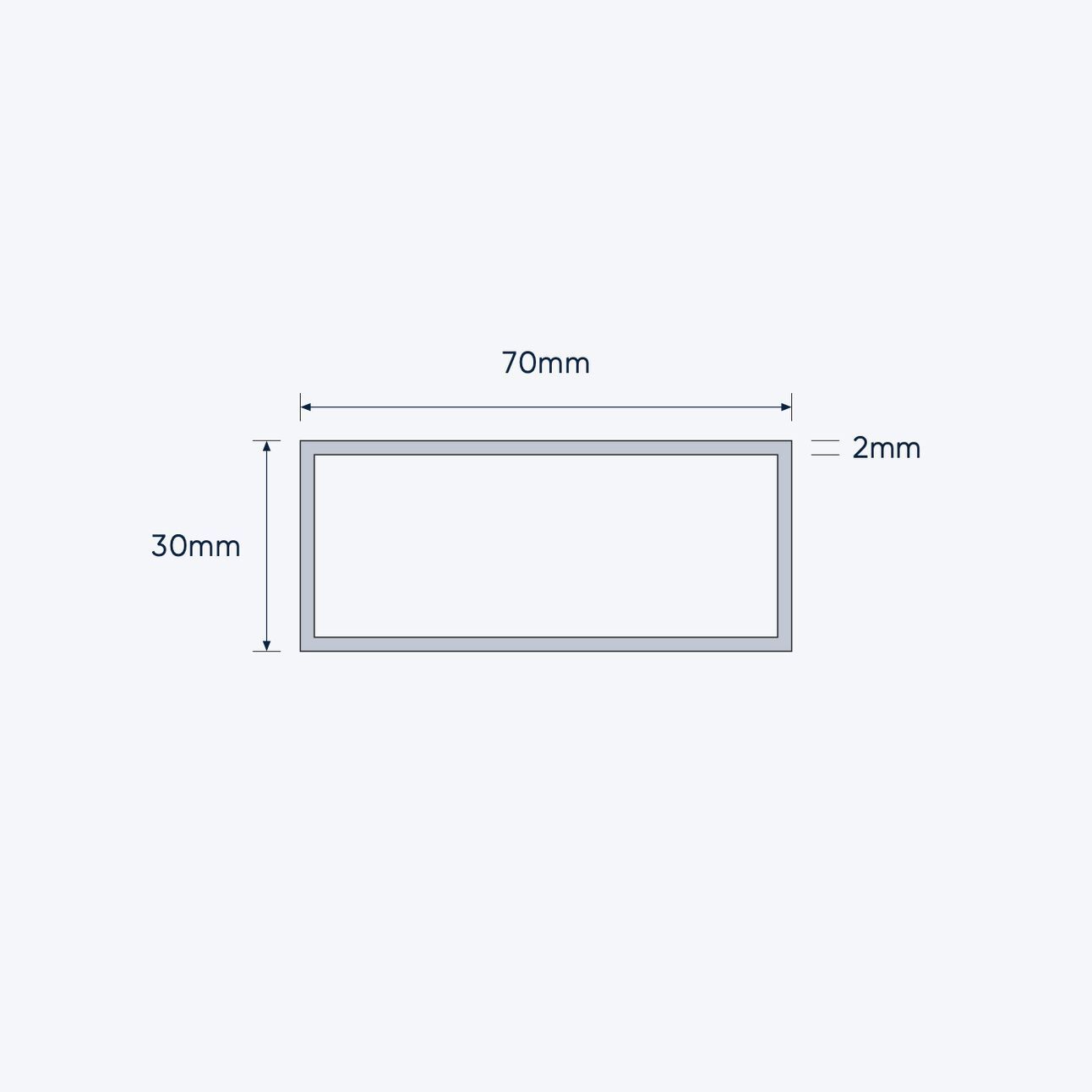 aluminium rectangular hollow rhs size 70 30 2 mm 4