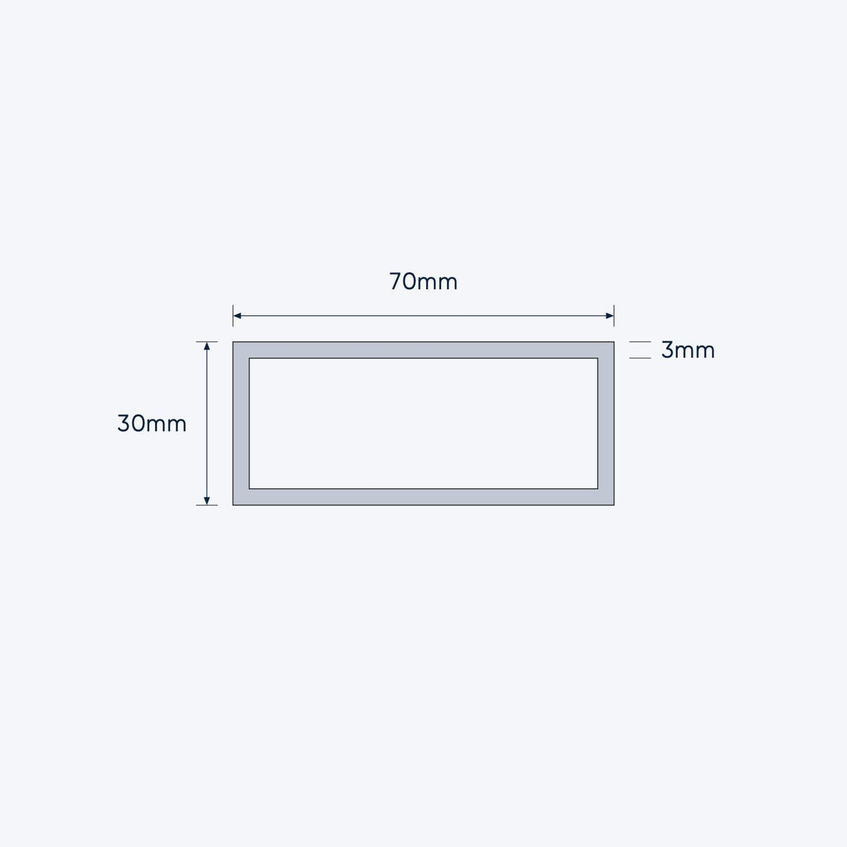 aluminium rectangular hollow rhs size 70 30 3 mm 4