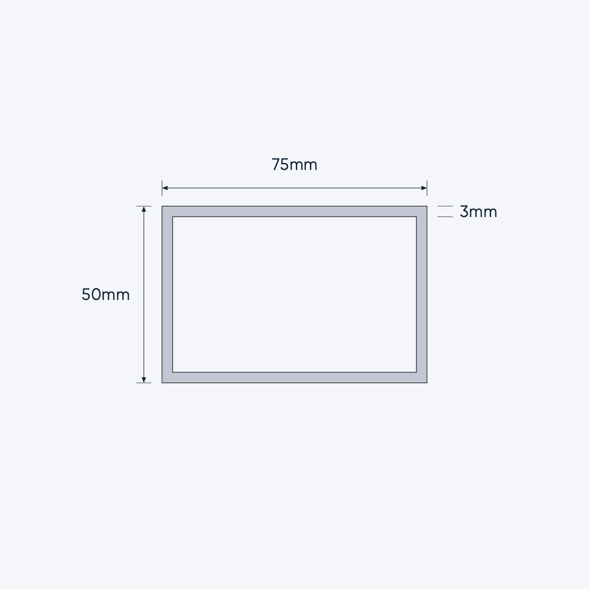 aluminium rectangular hollow rhs size 75 50 3 mm 1
