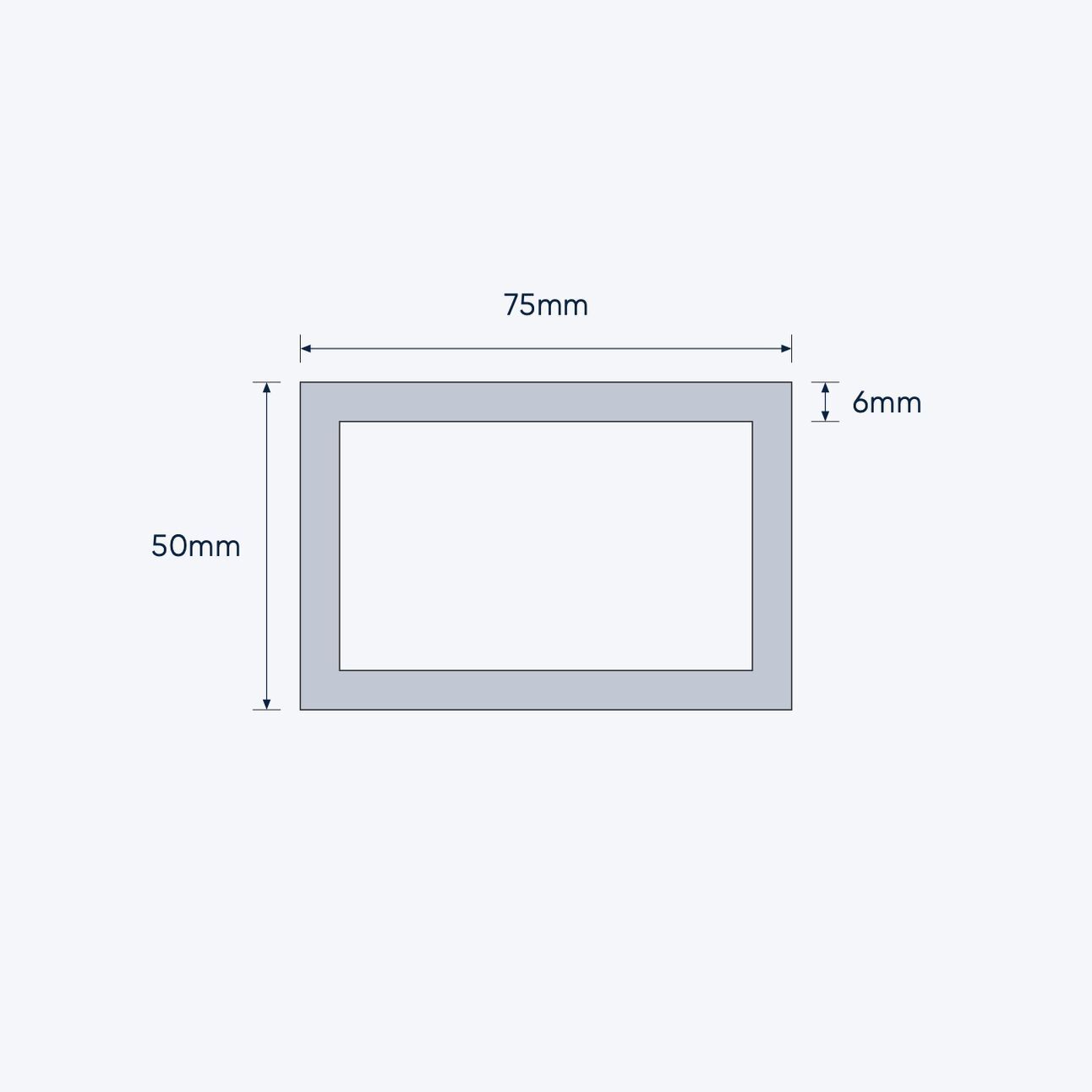 aluminium rectangular hollow rhs size 75 50 6 mm 4