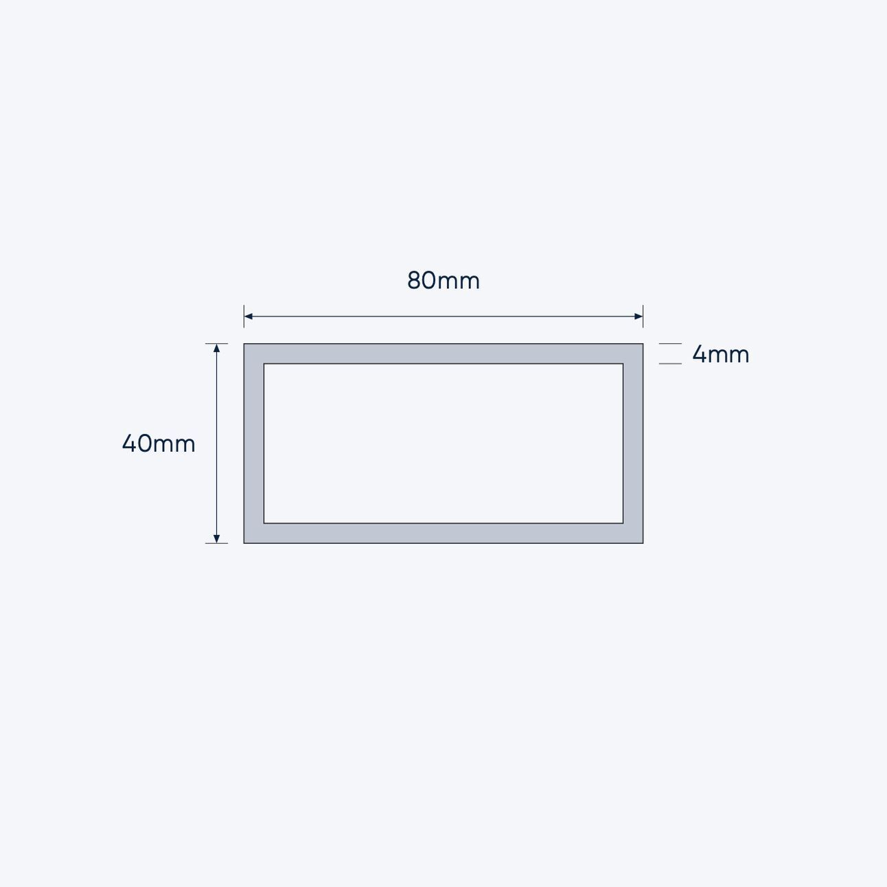 aluminium rectangular hollow rhs size 80 40 4 mm 1